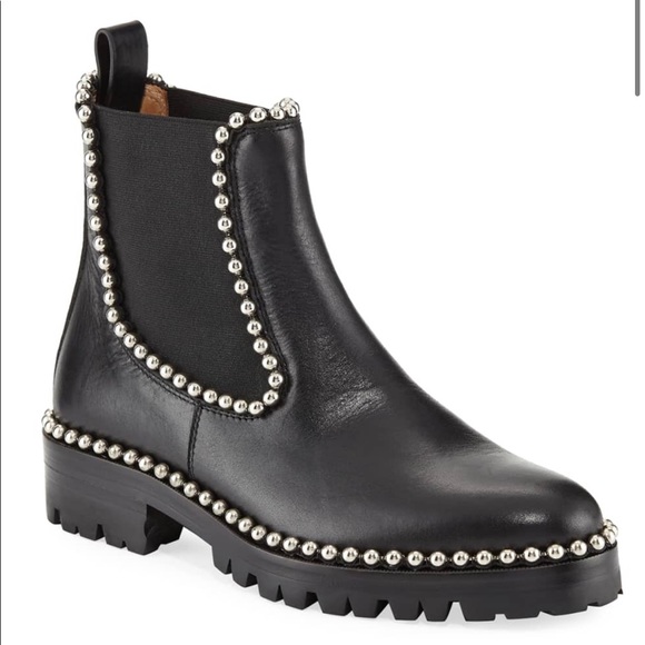 Alexander Wang Shoes | Alexander Wang Boots - Black with Metallic Pearl Studs Bootsbooties (Used) | Color: Black | Size: 36.5 | Danielamil's Closet